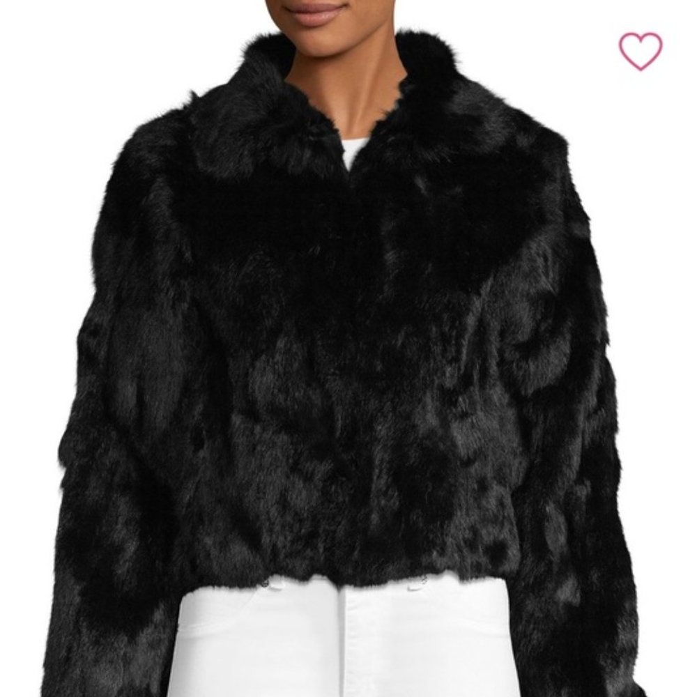 Adrienne Landau Genuine Real Rabbit Fur Jacket